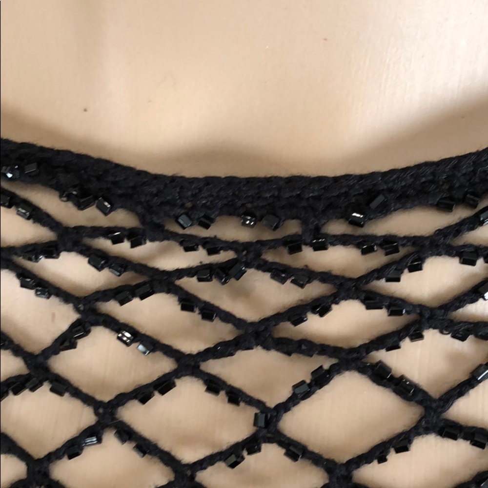Silk Beaded Fish Net Top size M - Picture 6 of 8